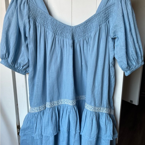 New Shore Ruffled Mini Dress with Embroidery, Cotton, lined, Smocked - Picture 2 of 11